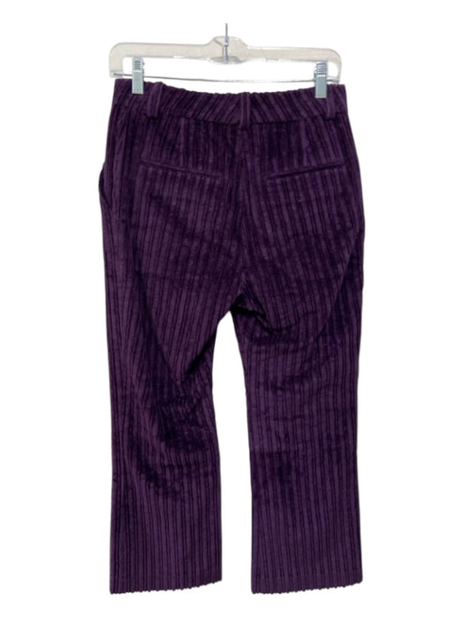 Altuzarra Size S Purple Velvet Pleated Cropped mid -rise Boot Cut Pants Purple / S