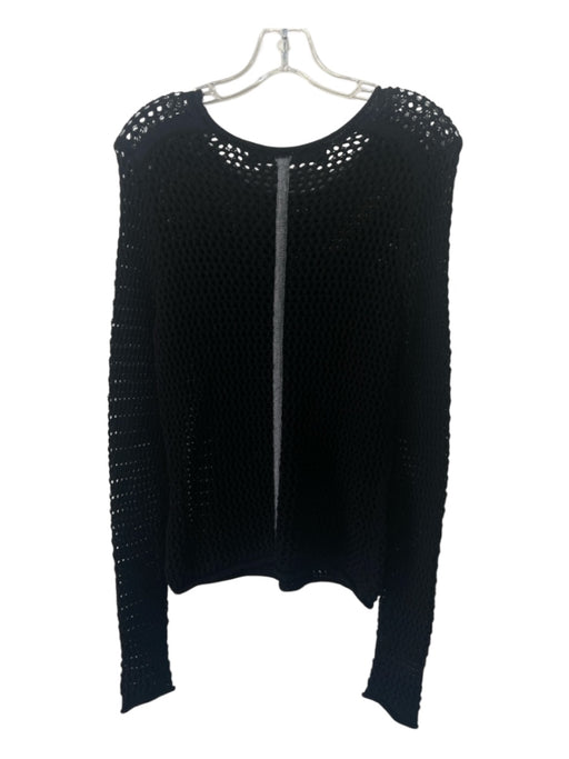 Yigal Azrouel Size S Black Missing Material Tag Woven Scoop Neck Long Sleeve Top Black / S