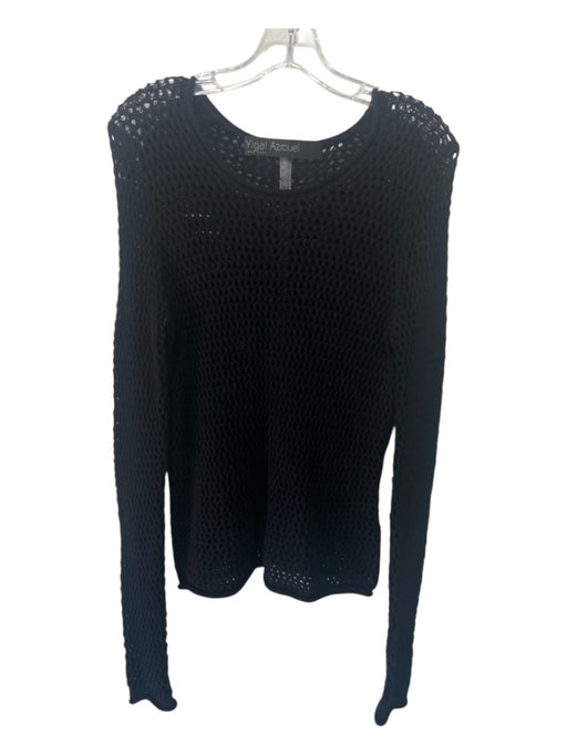 Yigal Azrouel Size S Black Missing Material Tag Woven Scoop Neck Long Sleeve Top Black / S