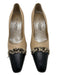 St John Shoe Size 6.5 Beige & Black Leather Pointed Toe Block Heel Pumps Beige & Black / 6.5