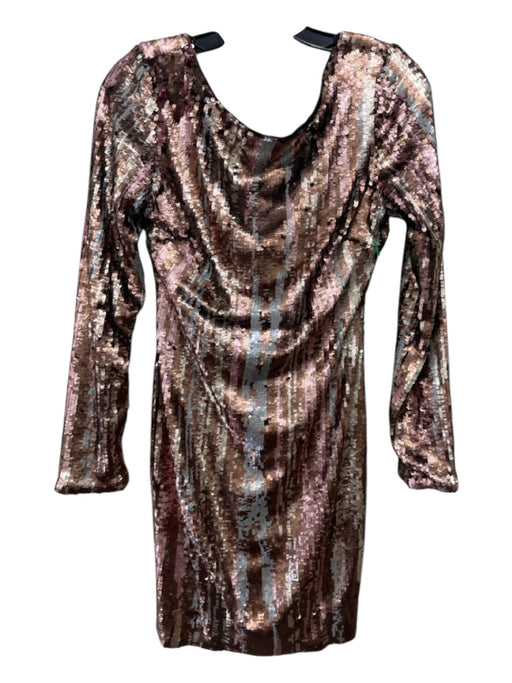 Dress the Population Size M Rose Gold & Brown Fully Sequined Low Back Mini Dress Rose Gold & Brown / M