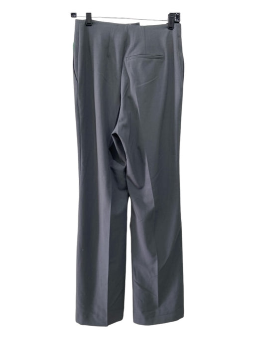 Nanushka Size M Gray Poly Blend Hook & Zip High Rise Straight Wide Cut Pants Gray / M