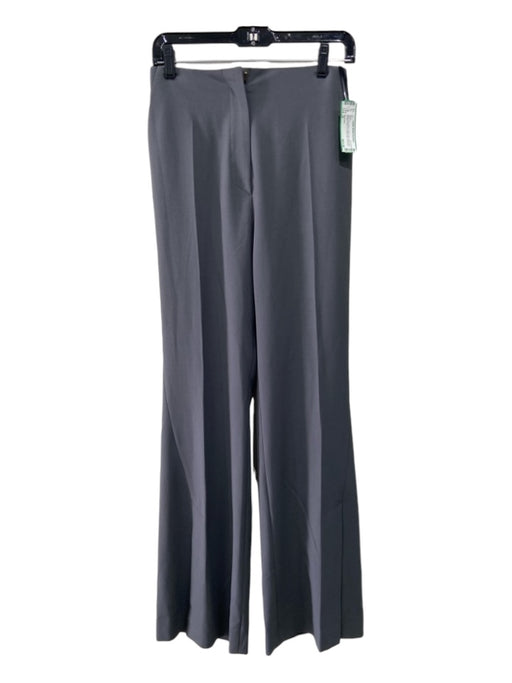 Nanushka Size M Gray Poly Blend Hook & Zip High Rise Straight Wide Cut Pants Gray / M