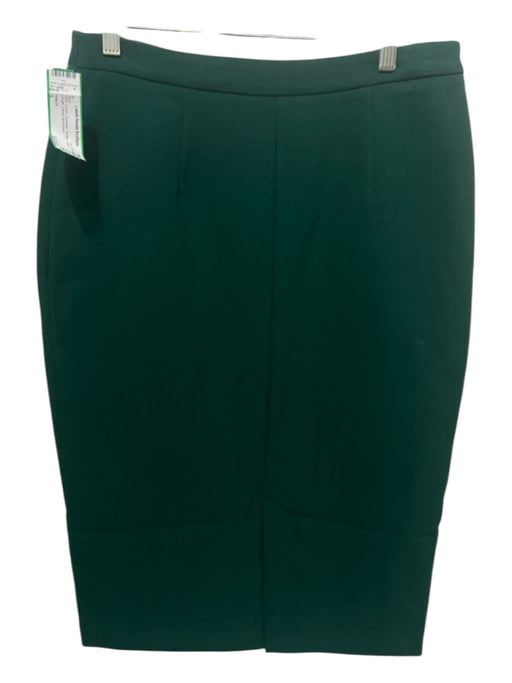 FRNCH Size L Green Polyester Button Knee Length Pencil Skirt Green / L