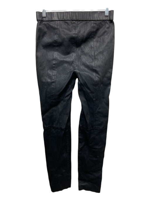 Calypso Size Medium Black Lamb leather High Rise Elastic Waist Paneled Pants Black / Medium