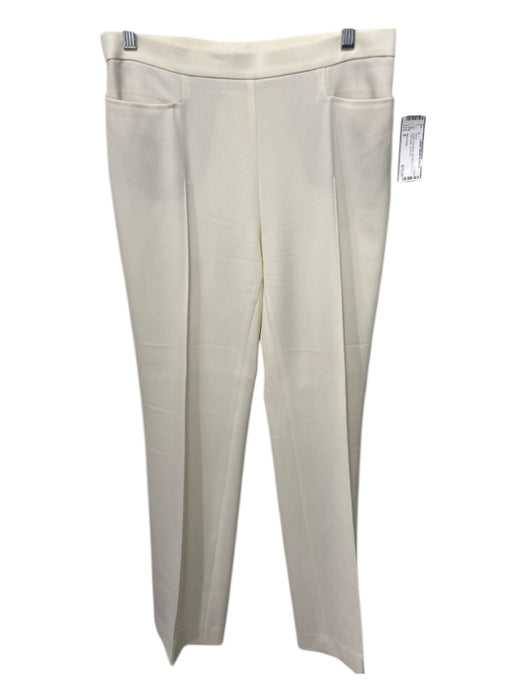 Akris Punto Size 6 Cream Poly Blend Mid Rise Trouser Pleat Detail Pants Cream / 6