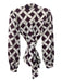 Toccin NY Size 4 Burgundy & White Polyester Button Up Collar Long Sleeve Top Burgundy & White / 4