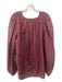 COS Size 10 Burgundy Red Silk & Cotton V Neck Long Puff Sleeve Top Burgundy Red / 10