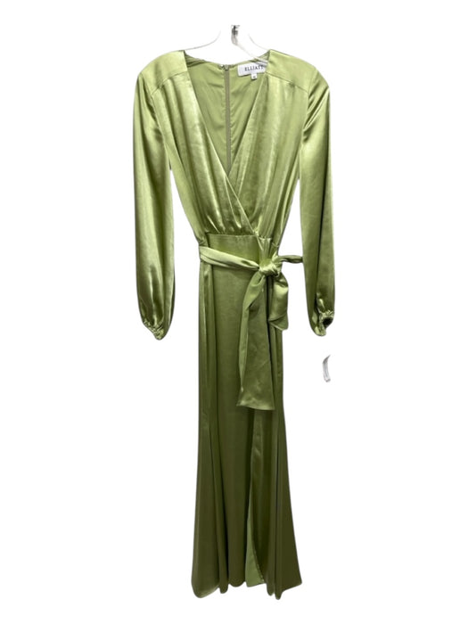 Elliatt Size XS Light Green Polyester Surplice Back Zip Long Sleeve Gown Light Green / XS