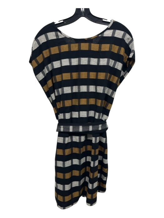 Ace & Jig Size L Black, Brown, Cream Cotton Plaid Sleeveless Above Knee Dress Black, Brown, Cream / L