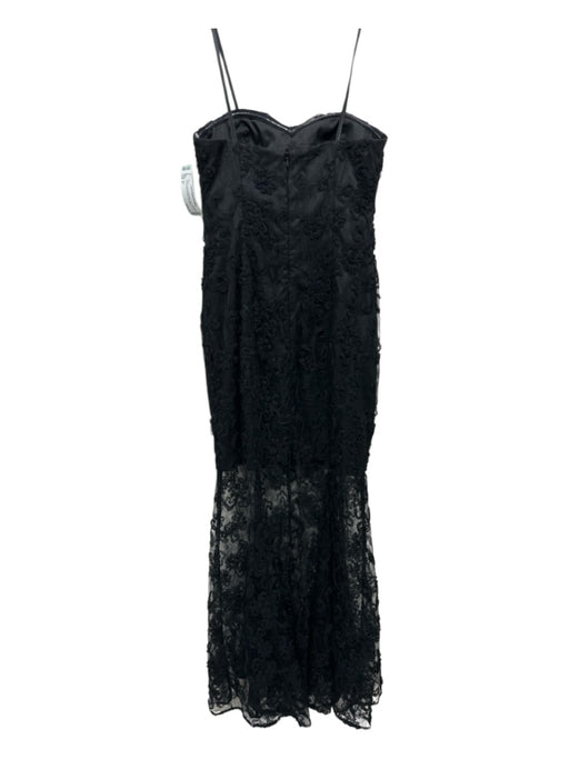 Aidan Size 0 Black Nylon & Polyester Lace Overlay Sweetheart Neckline Gown Black / 0