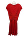 Giambattista Valli Size 48/XL Red & Black Silk Blend Cap Sleeve Solid Midi Dress Red & Black / 48/XL