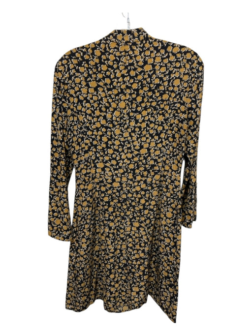 Derek Lam 10 Crosby Size 4 Black & Mustard Yellow Silk Side Zip Dress Black & Mustard Yellow / 4