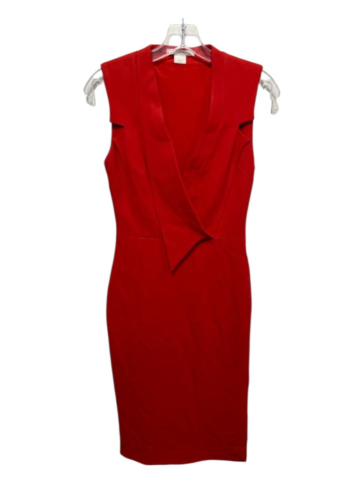 Antonio Berardi Size S / 40 Red Orange Rayon Blend Asymmetric Sheath Dress Red Orange / S / 40