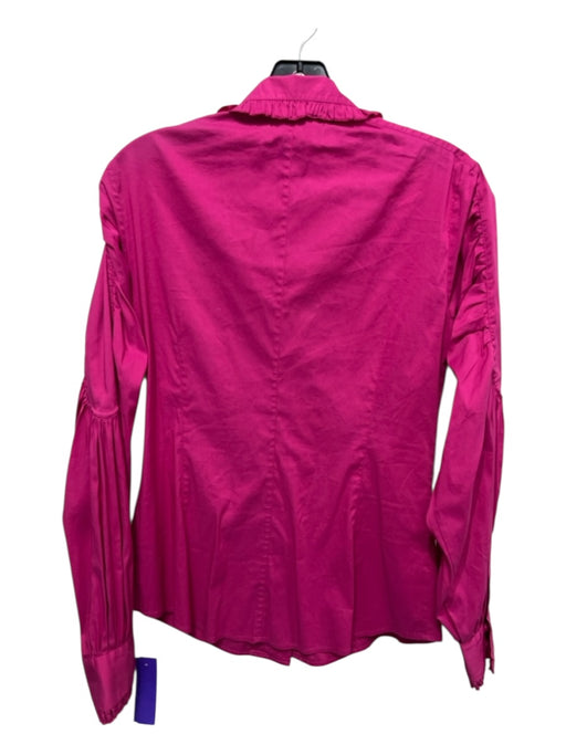 Robert Rodriguez Size 0 Fuschia Pink Cotton Blend Button Peter Pan Collar Top Fuschia Pink / 0