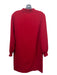 A.P.C Size 40 Red Long Balloon Sleeve Smocked Neck Shift Midi Dress Red / 40