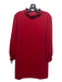 A.P.C Size 40 Red Long Balloon Sleeve Smocked Neck Shift Midi Dress Red / 40