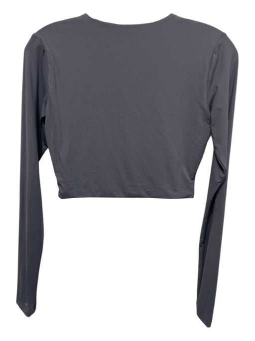 Meshki Size Small Gray Nylon Blend Long Length High Neck Crop Top Gray / Small