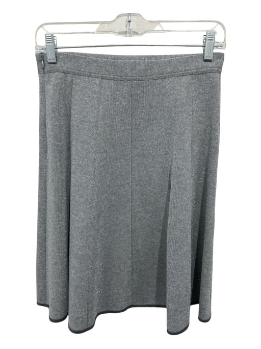 Les Copains Size 40 Grey Viscose Blend Shimmer Ruffle Zip closure Skirt Grey / 40