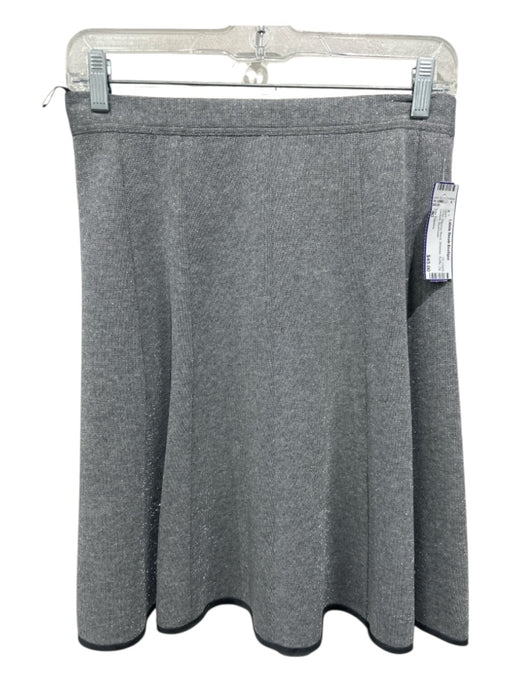 Les Copains Size 40 Grey Viscose Blend Shimmer Ruffle Zip closure Skirt Grey / 40