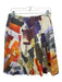 Akris Punto Size 8 Multi Cotton Abstract Print Zip Close pleats Above Knee Skirt Multi / 8