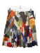 Akris Punto Size 8 Multi Cotton Abstract Print Zip Close pleats Above Knee Skirt Multi / 8