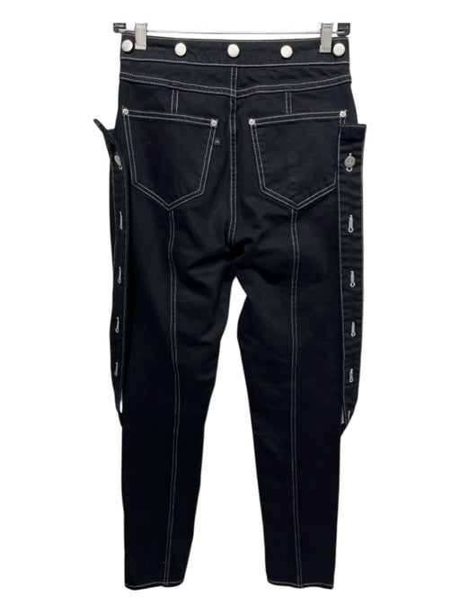 LOL Size 36 Black Cotton Ankle Slit Button & Zip Front High Waist Jeans Black / 36