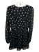Intermix Size 4 Black & Gold Polka Dot Gathered Waist Above Knee Dress Black & Gold / 4