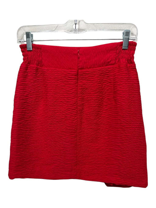 Maje Size 36/S Red Viscose Blend smocked Faux Wrap Mini Skirt Red / 36/S