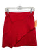 Maje Size 36/S Red Viscose Blend smocked Faux Wrap Mini Skirt Red / 36/S