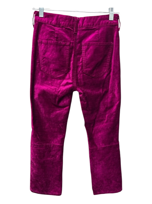 Free People Size 26 Magenta Pink Cotton Blend Crushed Velvet Mid Rise Pants Magenta Pink / 26