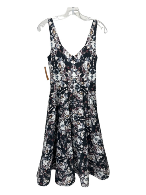 Chloe Kristyn Size 4 Black, White & Cream No Fabric Tag Sleeveless Floral Dress Black, White & Cream / 4
