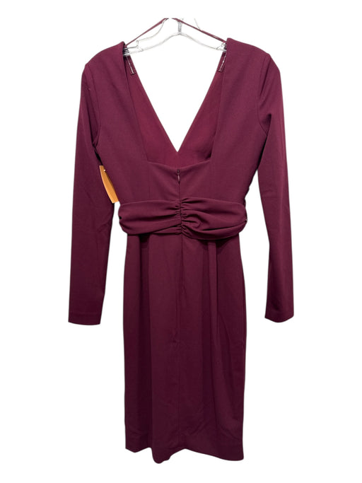 Dress the Population Size XS Burgundy Polyester Long Sleeve V Neck Dress Burgundy / XS
