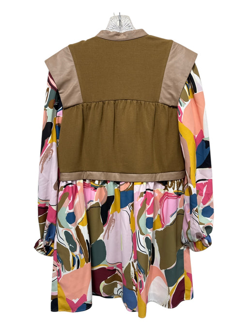 CROSBY by Mollie Burch Size XS brown, pink & multi Polyester Blend Dress brown, pink & multi / XS