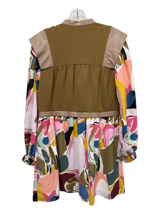 CROSBY by Mollie Burch Size XS brown, pink & multi Polyester Blend Dress brown, pink & multi / XS