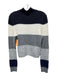 Equipment Size S/P Black, White & Gray Alpaca Rib Knit Striped Mock Neck Sweater Black, White & Gray / S/P