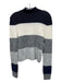 Equipment Size S/P Black, White & Gray Alpaca Rib Knit Striped Mock Neck Sweater Black, White & Gray / S/P