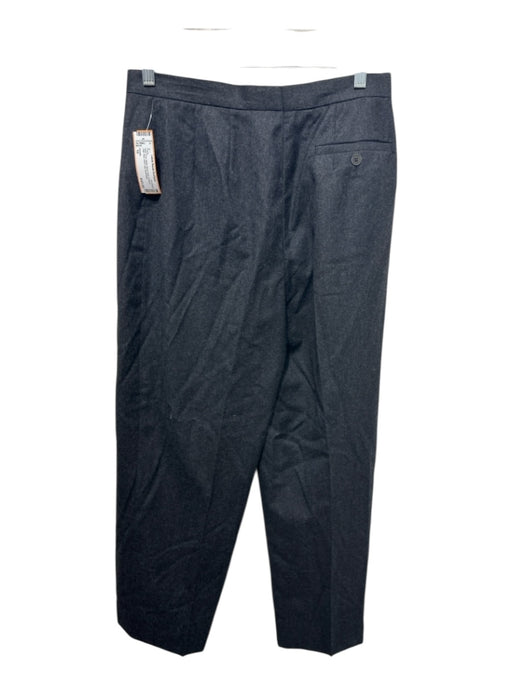 Zanella Size 10 Dark Gray Wool Zip & Hook Closure High Rise Wide Leg Pants Dark Gray / 10