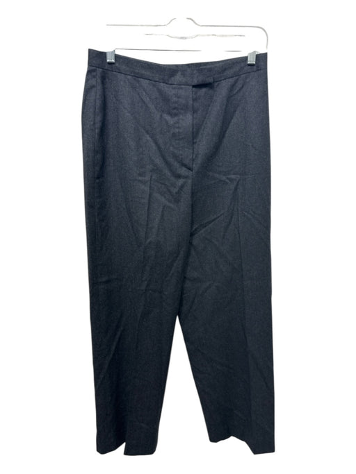 Zanella Size 10 Dark Gray Wool Zip & Hook Closure High Rise Wide Leg Pants Dark Gray / 10