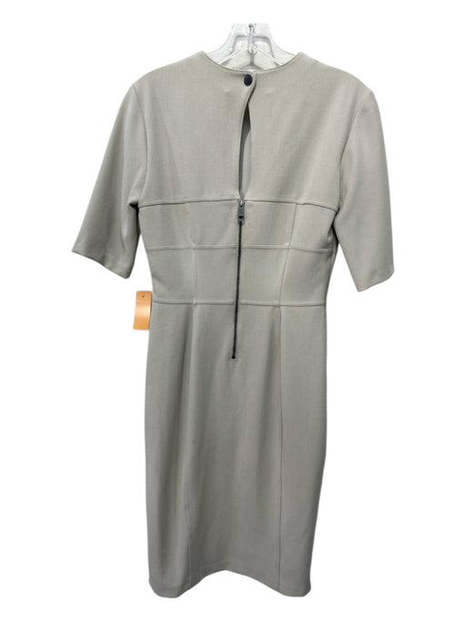 Burberry London Size 8 Taupe Polyester V Neck Paneled Back Zip Dress Taupe / 8