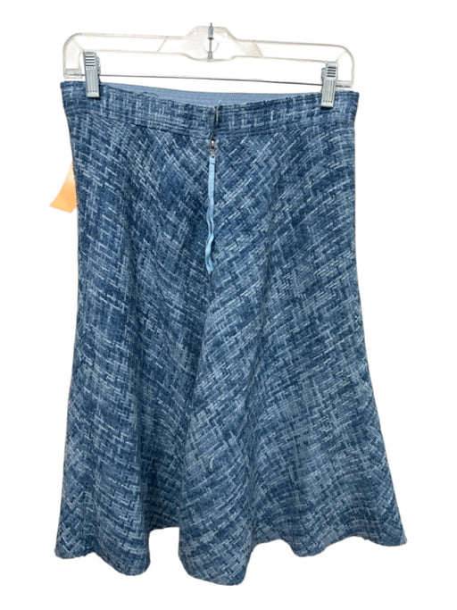 Marc Jacobs Size 6 Light Blue & Blue Cotton Blend Chenille Weave A Line Skirt Light Blue & Blue / 6