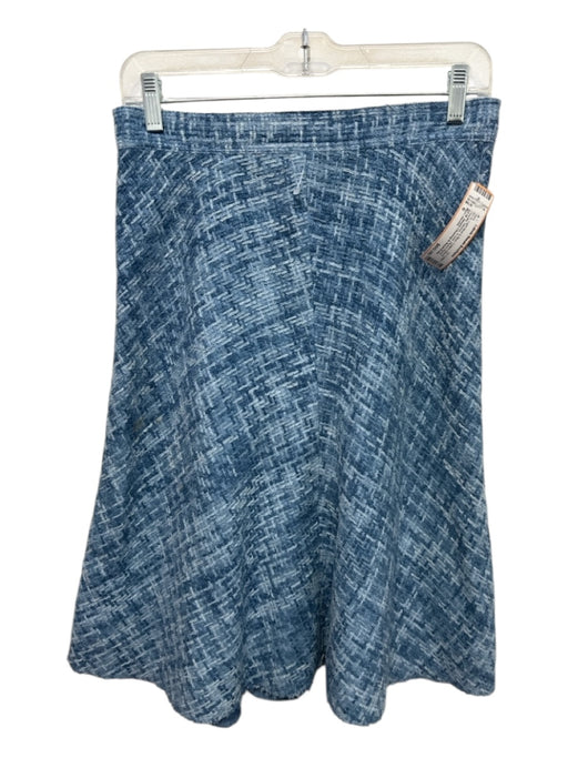Marc Jacobs Size 6 Light Blue & Blue Cotton Blend Chenille Weave A Line Skirt Light Blue & Blue / 6