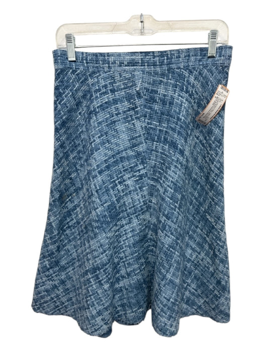 Marc Jacobs Size 6 Light Blue & Blue Cotton Blend Chenille Weave A Line Skirt Light Blue & Blue / 6