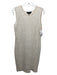 Ming wang Size M Cream & Gold Acrylic Blend Knit Metallic Thread Shift Dress Cream & Gold / M