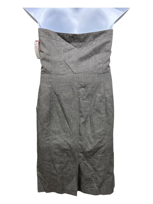 MaxMara Size 10 Gray COTTON & LINEN Side Zip Dress Gray / 10