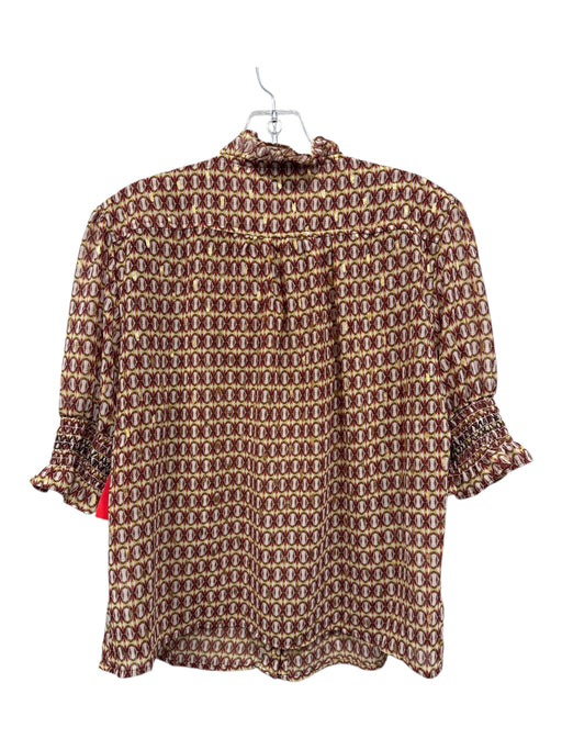 The Shirt Rochelle Behrens Size L white, orange, multi Polyester Button Up Top white, orange, multi / L