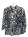 Madeleine Size 14 Black & White Polyester Button Up Zebra Print Top Black & White / 14