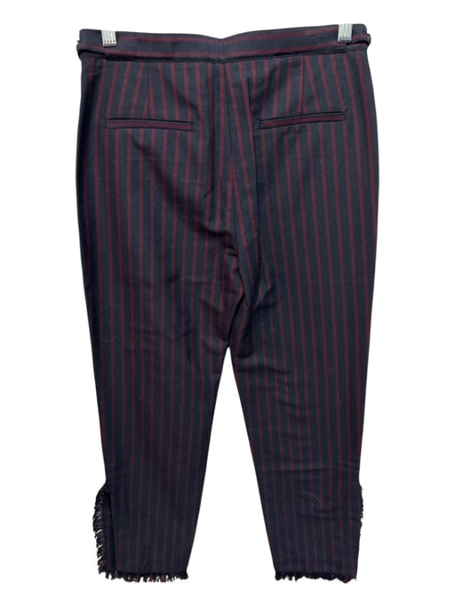 Marni Size S Blue & Red Polyester Striped Frayed Detail Zip Fly Pockets Pants Blue & Red / S