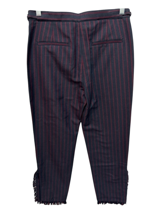 Marni Size S Blue & Red Polyester Striped Frayed Detail Zip Fly Pockets Pants Blue & Red / S