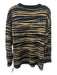 Lovers + Friends Size M Black & Tan Acrylic Crew Neck Horizontal Lines Sweater Black & Tan / M